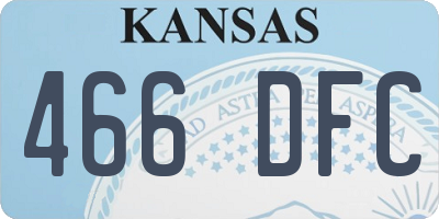KS license plate 466DFC