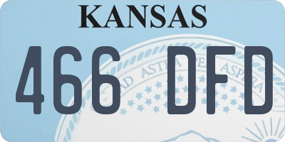 KS license plate 466DFD