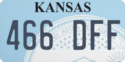 KS license plate 466DFF
