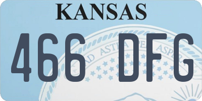 KS license plate 466DFG