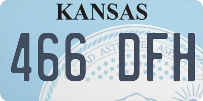 KS license plate 466DFH