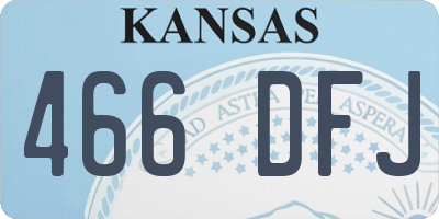KS license plate 466DFJ
