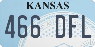 KS license plate 466DFL