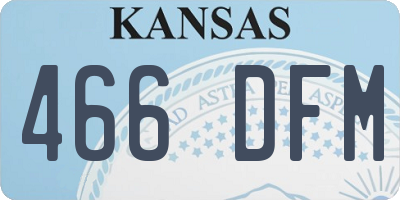 KS license plate 466DFM