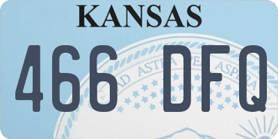 KS license plate 466DFQ