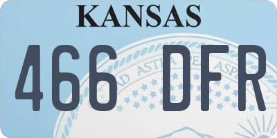 KS license plate 466DFR