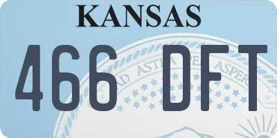 KS license plate 466DFT