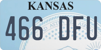 KS license plate 466DFU