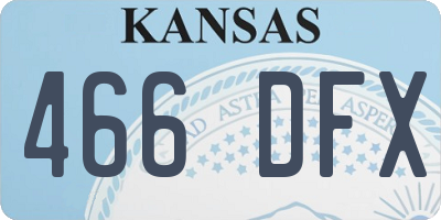 KS license plate 466DFX