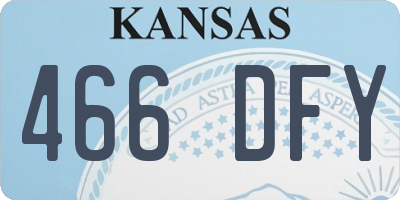 KS license plate 466DFY