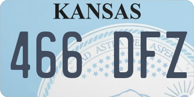 KS license plate 466DFZ