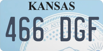 KS license plate 466DGF
