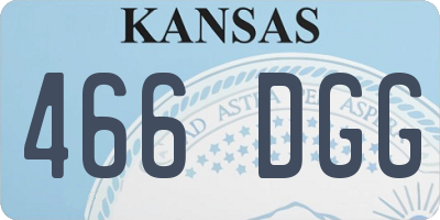 KS license plate 466DGG