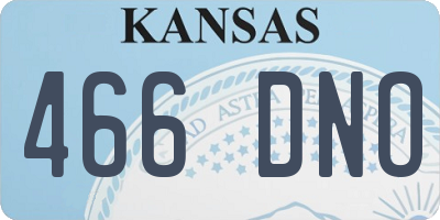 KS license plate 466DNO