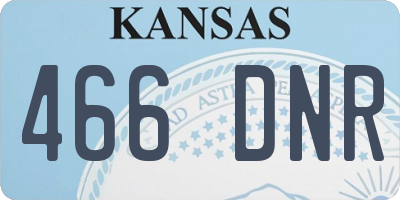 KS license plate 466DNR