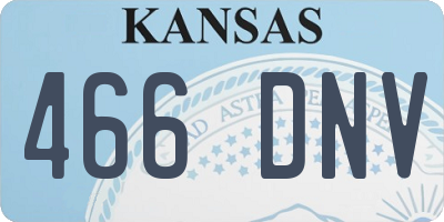 KS license plate 466DNV