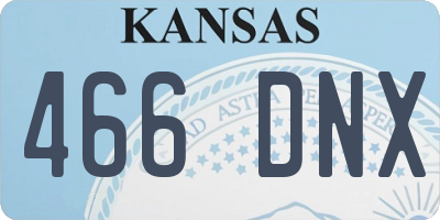 KS license plate 466DNX
