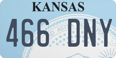 KS license plate 466DNY