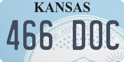 KS license plate 466DOC