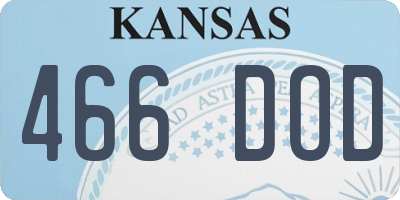 KS license plate 466DOD