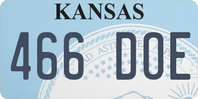 KS license plate 466DOE