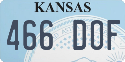 KS license plate 466DOF