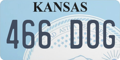 KS license plate 466DOG