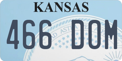 KS license plate 466DOM