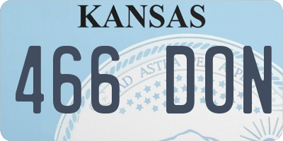 KS license plate 466DON