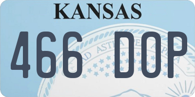 KS license plate 466DOP