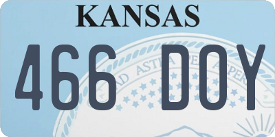 KS license plate 466DOY