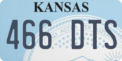 KS license plate 466DTS