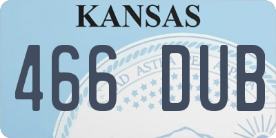 KS license plate 466DUB
