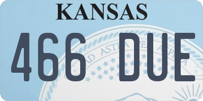 KS license plate 466DUE
