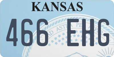 KS license plate 466EHG