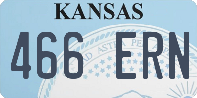 KS license plate 466ERN