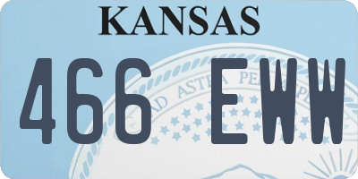 KS license plate 466EWW
