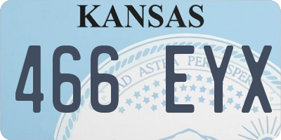 KS license plate 466EYX