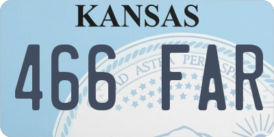 KS license plate 466FAR