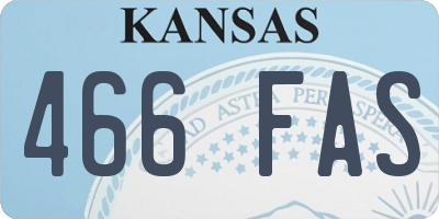KS license plate 466FAS