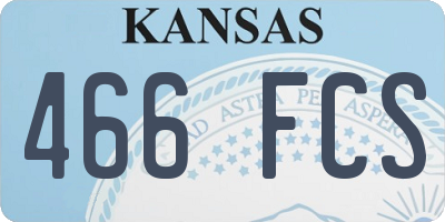 KS license plate 466FCS