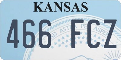 KS license plate 466FCZ