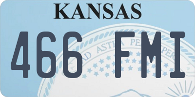 KS license plate 466FMI