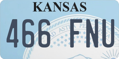 KS license plate 466FNU