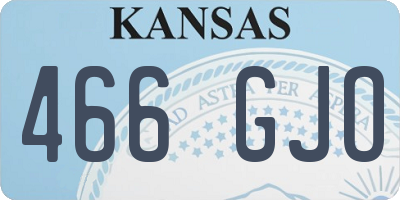 KS license plate 466GJO