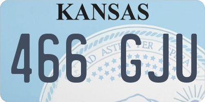 KS license plate 466GJU