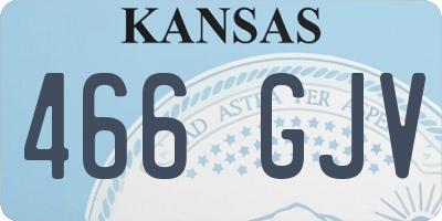 KS license plate 466GJV