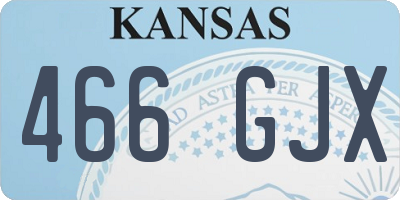 KS license plate 466GJX