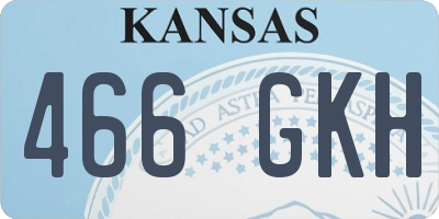 KS license plate 466GKH