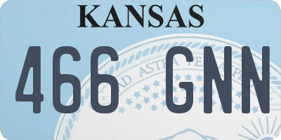 KS license plate 466GNN